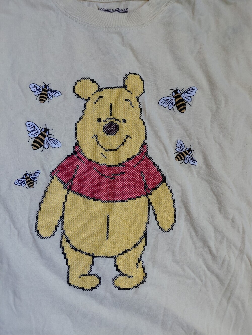 Winnie The Pooh Cross Stitch T Shirt - Picture 2 of 5